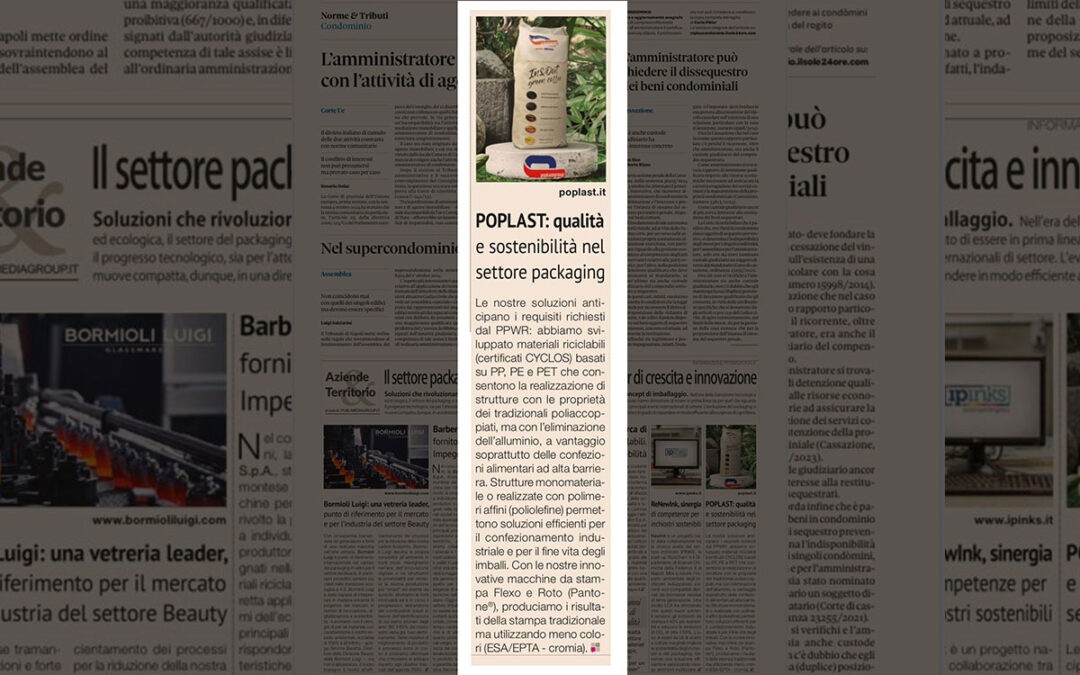 Sul Sole24Ore per il packaging sostenibile